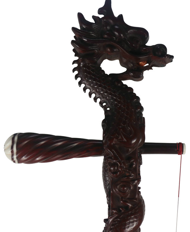 Premium Quality Dragon Carved African Purple Sandalwood Erhu Chinese Fiddle With Accessories