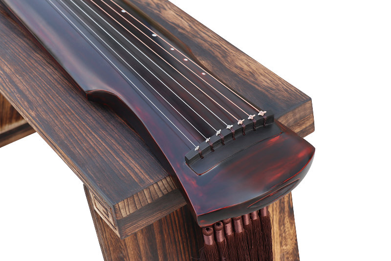 Professional Aged Fir Wood Guqin Instrument Chinese 7 String Zither Fu Xi Style