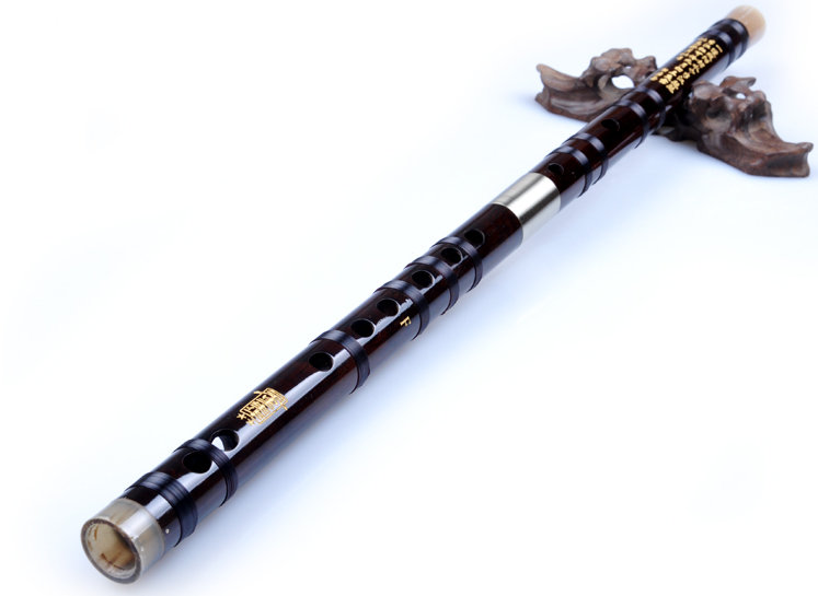 Concert Grade Chinese Black Sandalwood Flute Dizi Instrument with Accessories