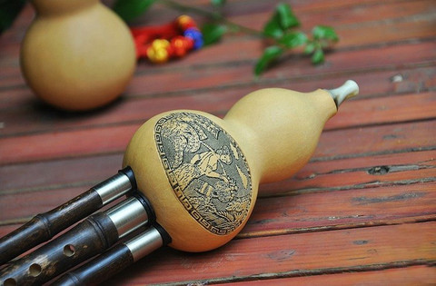 Performance Level Chinese Free Reed Gourd & Bamboo Flute Hulusi Instrument