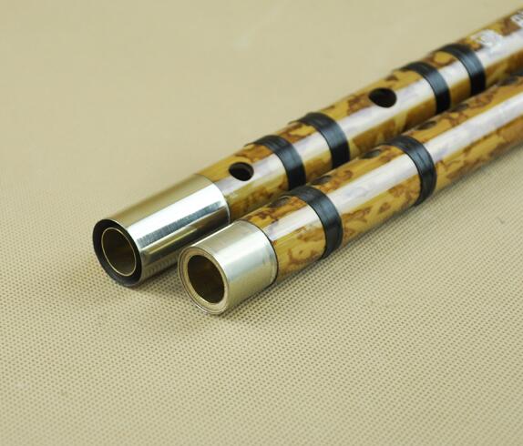 Professional Chinese Bitter Bamboo Flute Dizi Instrument with Accessories 2 Sections