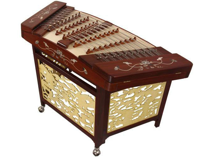Concert Grade Rosy Sandalwood Yangqin Instrument Chinese Hammered Dulcimer 405 Type with Accessories