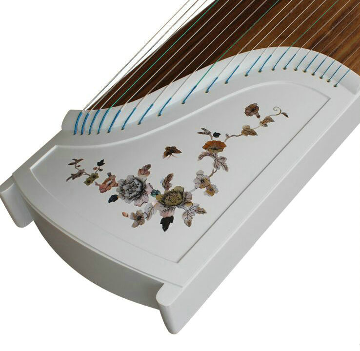 Buy Premium Quality Flower Shell Carved White Guzheng Instrument