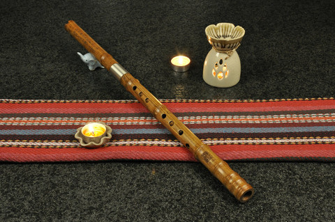 Concert Level Yellow Sandalwood Flute Xiao Instrument 2 Sections Short Type