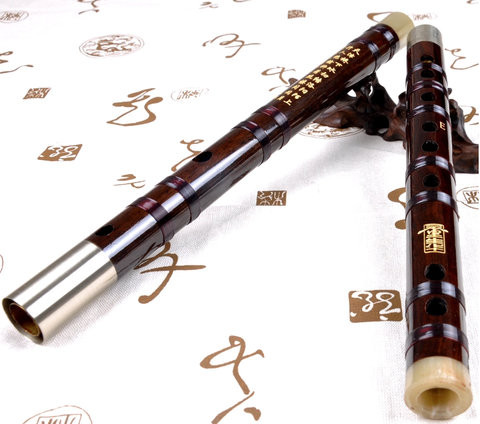 Professional Level Chinese Rosy Sandalwood Flute Dizi Instrument with Accessories