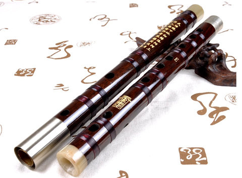 Professional Level Chinese Rosy Sandalwood Flute Dizi Instrument with Accessories
