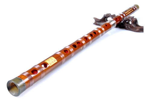 Concert Grade Bitter Bamboo Flute Chinese Dizi Instrument 2 Sections with Accessories