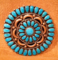Zuni Turquoise Cluster Pin Pendant Alice Quam