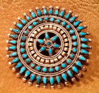 Zuni Turquoise Cluster Pawn Pin ZTCPP53