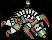 Zuni Rainbowman Multi-Inlay Pendant