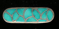 Zuni Pawn Multi-Inlay Turquoise Sterling Silver Money Clip ZPMTSSMC2