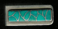 Zuni Pawn Multi-Inlay Turquoise Sterling Silver Money Clip SOLD