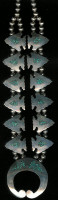 Zuni Pawn 1970's Multi-Chip Turquoise Inlay Double Arrowhead Necklace