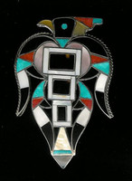 Zuni Rainbird Multi-Inlay 1960's Pin