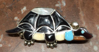 Zuni Turtle Multi-Inlay Pin/Pendant Andrea Sheyka SOLD