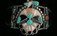 Zuni Multi-Inlay Rainbird Pawn Bracelet