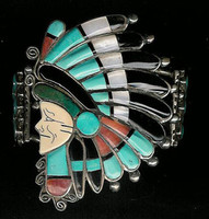 Zuni Multi-Inlay Chief Pawn Bracelet Ray Quam