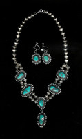 Sterling Silver Turquoise Navajo Choker Necklace SOLD 