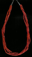 SANTO DOMINGO CORAL FOUR STRAND HEISHI NECKLACE SOLD