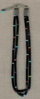 SANTO DOMINGO 2 STRAND MULTICOLOR STONE JET NECKLACE SOLD 