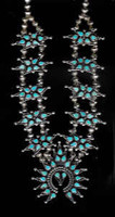 Zuni Turquoise Cluster Necklace Pawn
