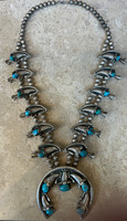 SQUASH BLOSSOM NECKLACE CORNUCOPIA TURQUOISE LINDA MARBLE_24
