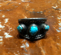 RINGS NAVAJO SILVER TURQUOISE VINTAGE PAWN SOLD
