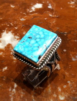 RINGS NAVAJO SILVER TURQUOISE Sunshine Reeves RNSTSR64 SOLD