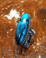 RINGS NAVAJO SILVER TURQUOISE PAWN RNSTP43 SOLD