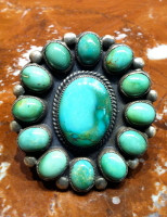 RINGS NAVAJO SILVER TURQUOISE Calvin Martinez SOLD