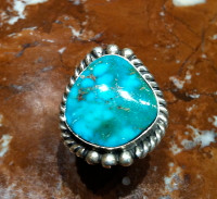 RINGS NAVAJO SILVER TURQUOISE D SOLD 