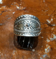 RINGS NAVAJO SILVER OVAL White RNSOW3 SOLD