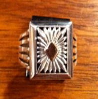 RINGS NAVAJO SILVER GOLD RECTANGULAR Howard Nelson