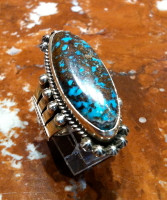 RINGS NAVAO SILVER BISBEE TURQUOISE Gary Reeves SOLD