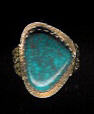 RINGS NAVAJO GOLD TURQUOISE AL Nez SOLD