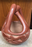 Pottery Santa Clara Red Carved Engagement Vase Mary Scarborough PSCMSWV1