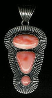 PENDANT NAVAJO STERLING SILVER & CORAL A Jake SOLD