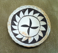 Pottery Acoma Brown on White Feather Pattern Design Bowl Unsigned 1950's SOLD