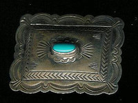 Navajo Sterling Silver Stamped Turquoise Money Clip NSSSTMC3 SOLD