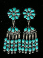 EARRINGS ZUNI TURQUOISE DANGLE Eriachio SOLD