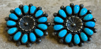 EARRINGS ZUNI TURQUOISE TEARDROP PAWN 