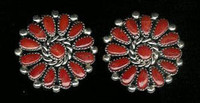 EARRINGS*NAVAJO*SILVER*CORAL*Jeanette Dale SOLD