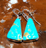 EARRINGS NAVAJO SILVER TURQUOISE DANGLE D SOLD