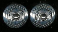 EARRINGS NAVAJO 14KT GOLD & SILVER ROUND HEXAGON Marco Begay