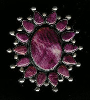 Don Lucas Pin/Pendants Silver Purple Spiny Oyster Shell Oval Pendant SOLD