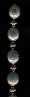 Navajo 1940's Oval Blue Gem Link Turquoise Concho Belt_13 SOLD