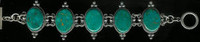 Don Lucas Bracelets Silver Turquoise Link 7 1/2"
