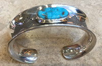BRACELETS NAVAJO SILVER TURQUOISE Marco Begay 6"