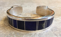 BRACELETS NAVAJO SILVER MULTI-INLAY LAPIS Ray Tracey 6" SOLD