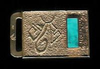 BELT BUCKLE HOPI GOLD TURQUOISE Don Supplee